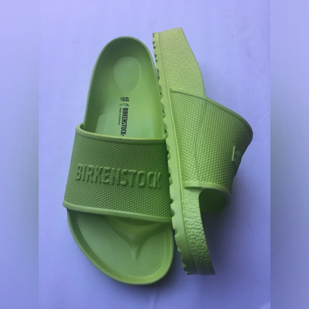 Birkenstock Neon Lime Slide Sandals